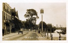 Chiswick Mall,hotels and inns Red Lion,river view,horse unloading barge,policeman